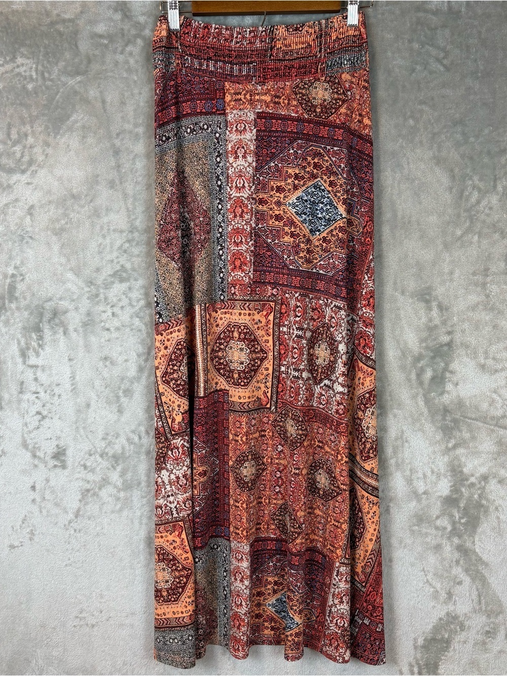 Bohemian Patchwork Multicolor Abstract Maxi Skirt Wmn’s Sz S - Picture 5 of 10